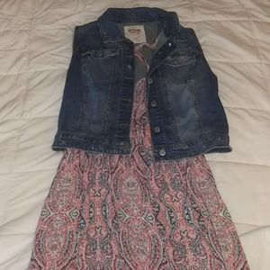 👗Xhilaration Maxi Dress w/Mossimo Blue Jean Vest